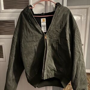 "Carhartt Men's Loose Fit Firm Duck Insulated Flannel-Lined Active Jacket